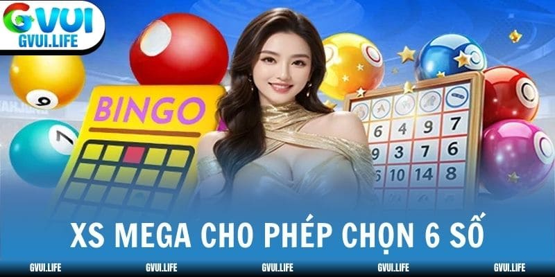 Vé XS Mega cho phép chọn 6 số từ 01-45, giá 10.000đ